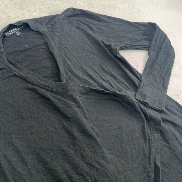 Pact Organic XS Black Lightweight Open Cardigan Sweater - Picture 4 of 7